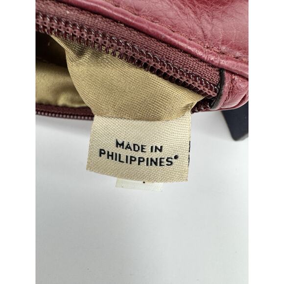 Coach F51683 Crimson Pebbled Leather Park Medium Wristlet SV Red Burgundy - Picture 8 of 13